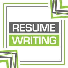 Resume Writing Green Grey Random Borders Square 