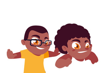 Isolated boys cartoons vector design
