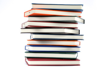 Lot of diary isolated on white background