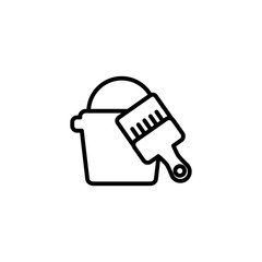 Isolated construction bucket icon line vector design