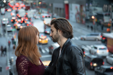 Man and woman in serious conversation