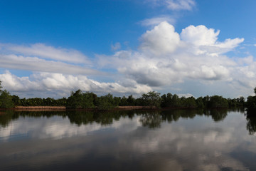 landscape with lake and clouds