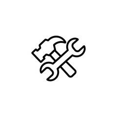 Isolated wrench and hammer icon line vector design