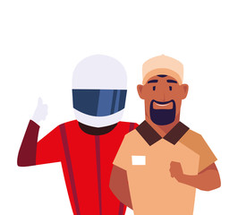 Isolated drivers persons vector design