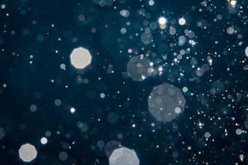 Abstract blue light blur bokeh circles