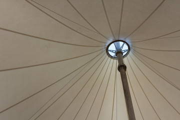 Close up of inner white umbrella