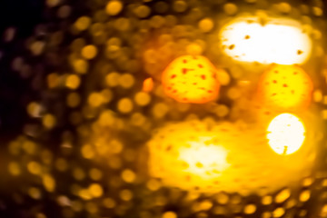 Bokeh of light with water drop