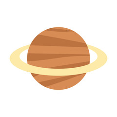 saturn planet icon, flat design