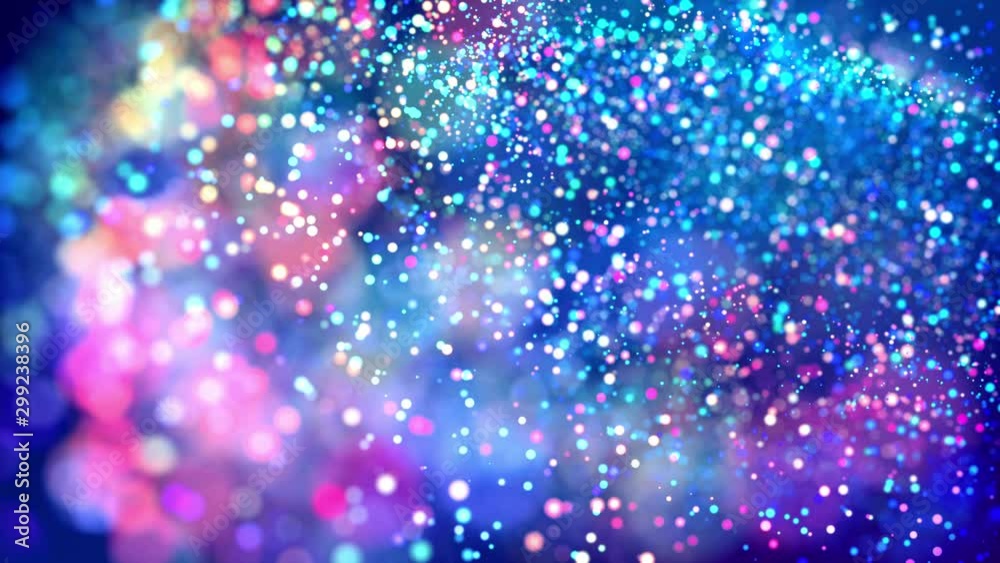Canvas Prints glitter magic multicolor particles fly and glow in viscous liquid with amazing shining bokeh for fan