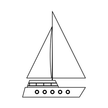 sailboat icon image, flat design