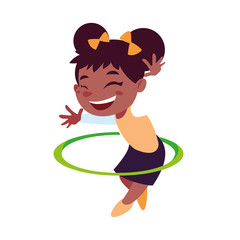 Girl cartoon with hula hoop vector design