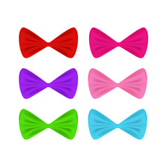 Satin colourful bow tie set.