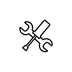 Isolated wrench and screwdriver icon line vector design