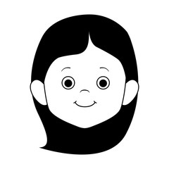 cartoon happy girl face icon