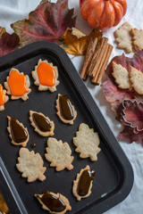 autumn leaves and home made autumn cookies