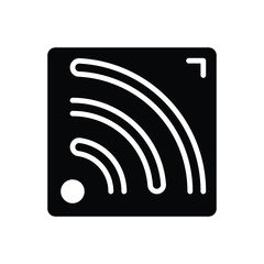 Black solid icon for feed 