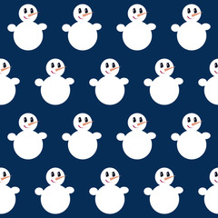 Snowman. Seamless vector illustration with Christmas characters. Minimalistic and high contrast illustration