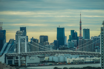 Fototapeta na wymiar テレコムセンターから見える東京の街並み
