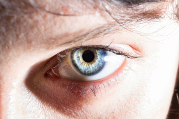 Obraz premium Beautiful detailed eye iris close up view