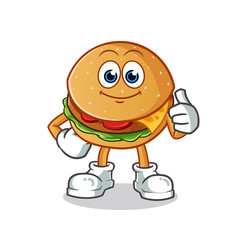 burger thumbs up cartoon vector mascot illustration