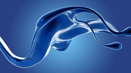 Splash fluid. 3d illustration, 3d rendering.
