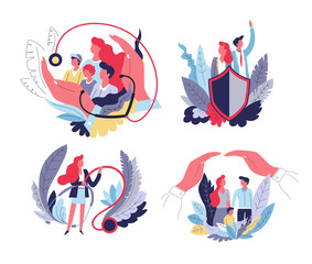 Medical or life insurance, family pack, medicine and healthcare