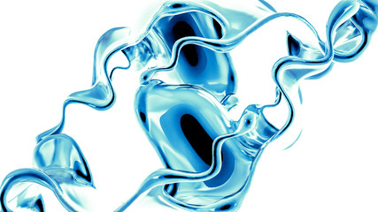 Splash fluid. 3d illustration, 3d rendering.