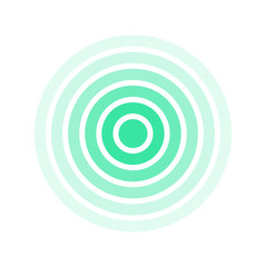 Radar screen concentric circle. Green color ring. Signal.