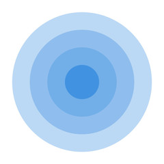 Radar screen concentric circle. Blue color ring. Signal.