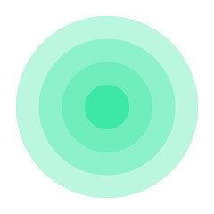 Radar screen concentric circle. Green color ring. Signal.
