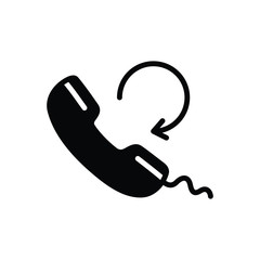 Black solid icon for recall 