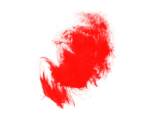 Red watercolor stain isolated on white. Red watercolor brushes