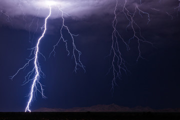 lightning bolt strike from a thunderstorm