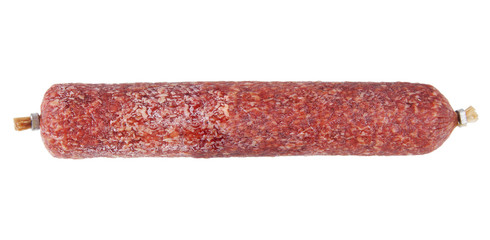 Smoked sausage isolated on white background