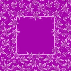 Cannabis leaf frame vector pattern background
