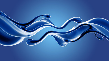 Splash fluid. 3d illustration, 3d rendering.