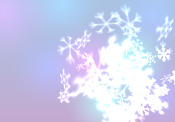 Christmas snowflakes background with falling and swirling snow