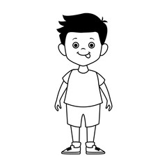 cartoon cute little boy icon