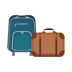 travel suitcase and backpack icon