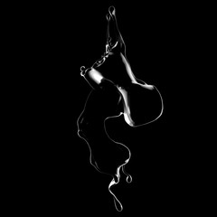 Splash fluid. 3d illustration, 3d rendering.