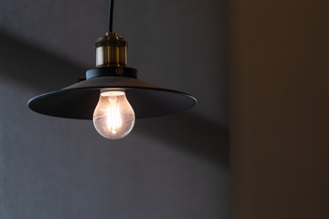 Vintage metal ceiling lamp lighting blubs concept interior modern