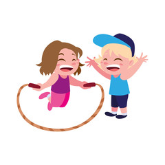 Boy and girl cartoon vector design