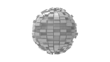 3d rendering of a sphere that looks like its exploding expanding