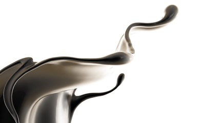 Splash fluid. 3d illustration, 3d rendering.
