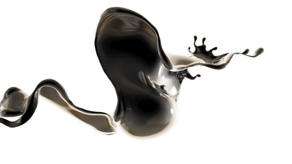 Splash fluid. 3d illustration, 3d rendering.