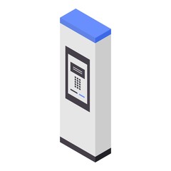 Outdoor payment kiosk icon. Isometric of outdoor payment kiosk vector icon for web design isolated on white background