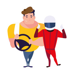 Isolated drivers persons vector design