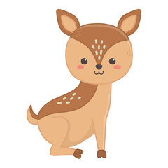 Obraz na płótnie Canvas cute little deer animal cartoon