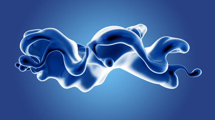Splash fluid. 3d illustration, 3d rendering.