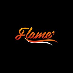 Flame Brand Text Creative Abstract Simple Logo Design Template Element Vector